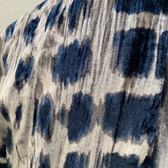 J Jill Velvet Open Jacket Blazer Kimono Nickel Blue Long Sleeve XS NWT - Picture 6 of 12